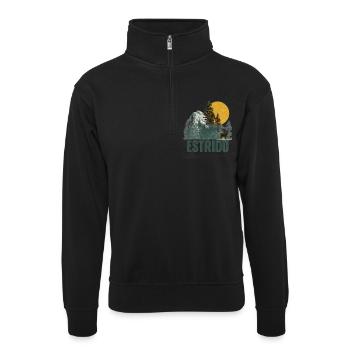 Estrido Basic Family  - Unisex Pullover mit Zip-Kragen - Schwarz - Vorne