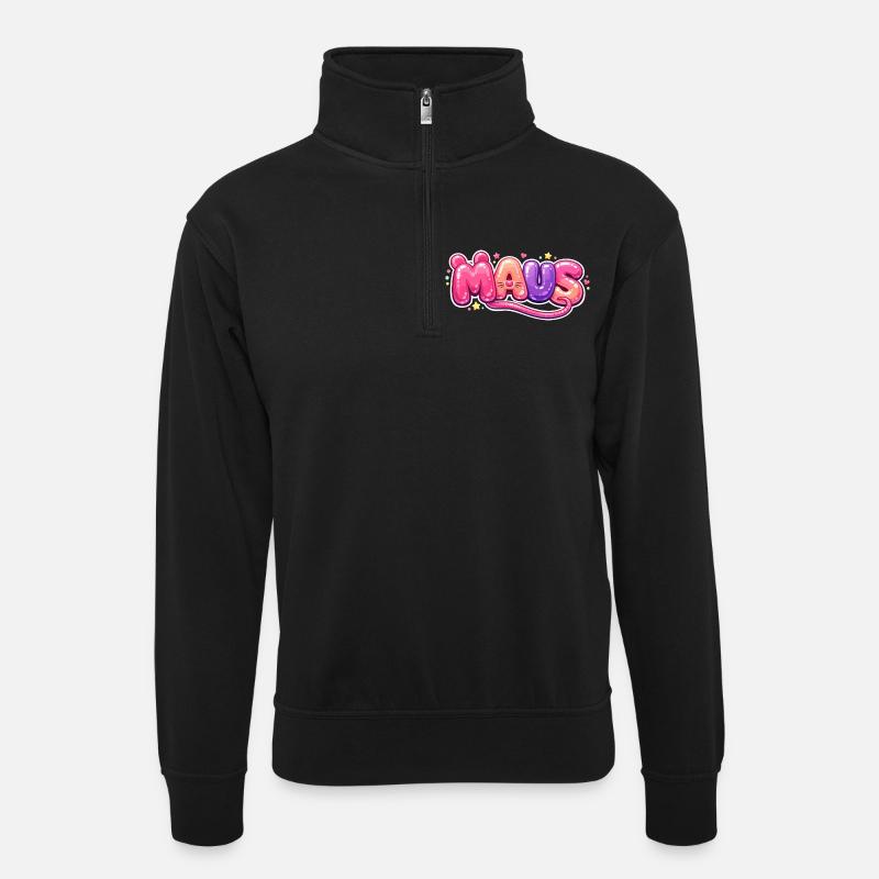 Karnevalsmaus Kostüm Lustig Karneval Köln Geschenk - Unisex Pullover mit Zip-Kragen - Schwarz