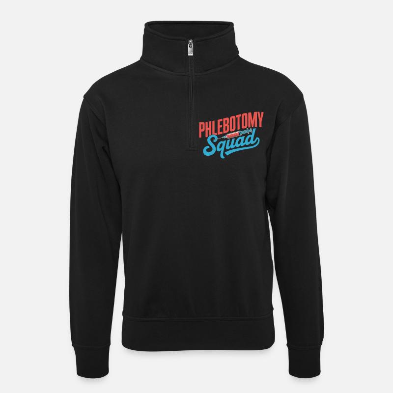 Phlebotomy Squad - Unisex sweater with zip collar - black