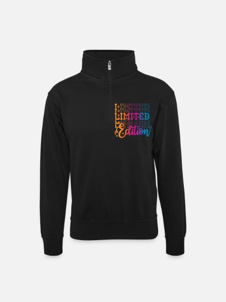 Édition limitée - Sweat col montant zippé unisexe - noir