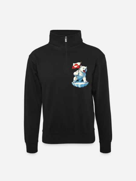 Grønlands flag Grønland er ikke til salg - Unisex-sweatshirt med zipkrave - sort