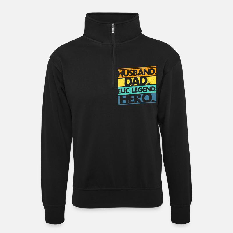 Monowheel Monocyclist - Unisex sweater with zip collar - black