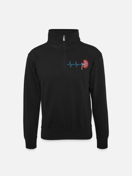Kidney Rhythm Graph - Unisex sweater with zip collar - black