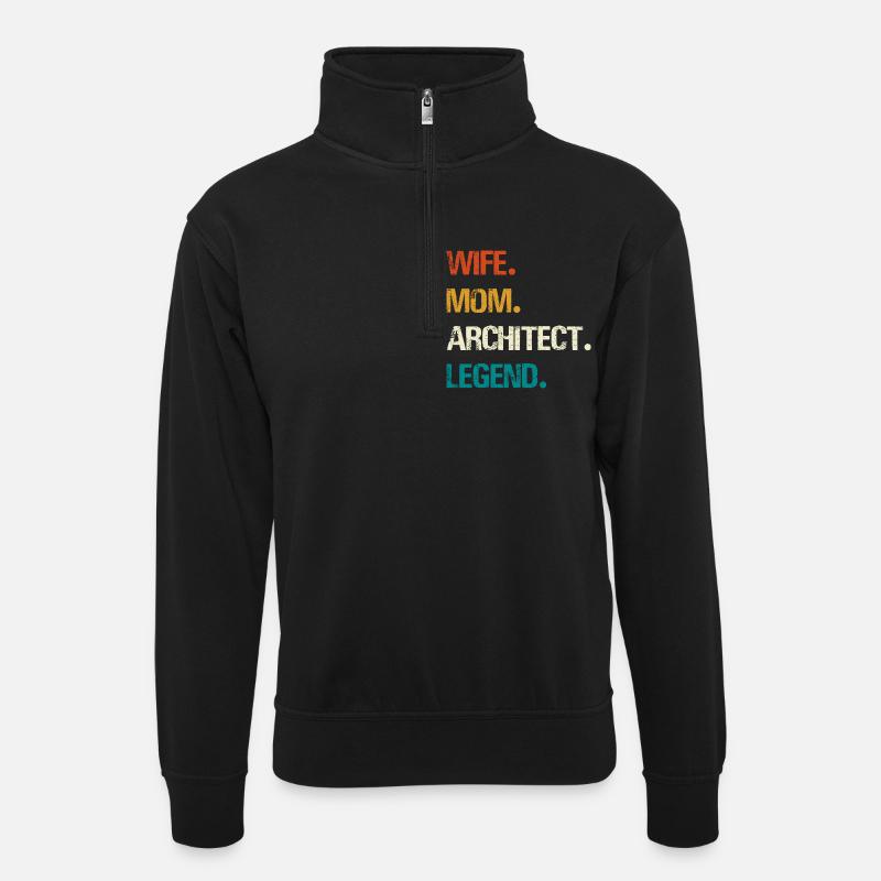 Épouse Mère Architecte Légende - Sweat col montant zippé unisexe - noir
