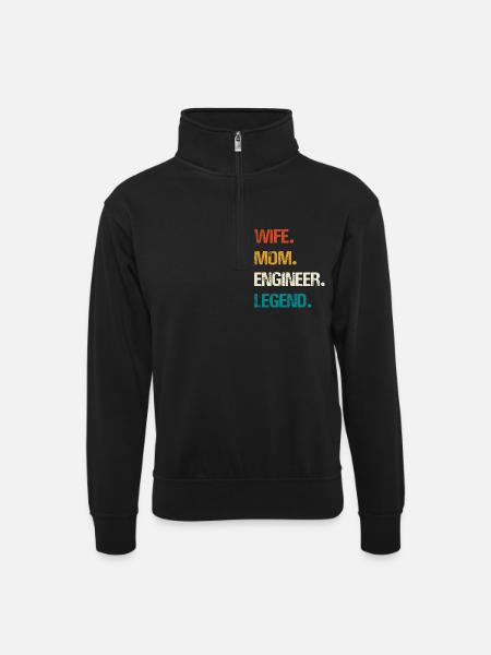 Engineer Legend – Strong Women's Technology - Unisex sweater with zip collar - black