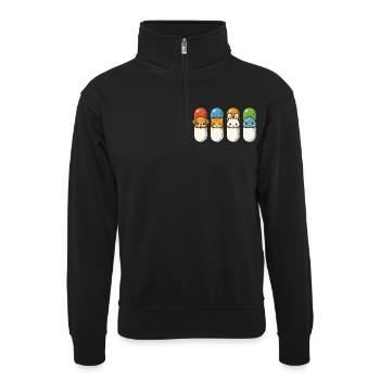 Tierarzt Tiermediziner - Unisex Pullover mit Zip-Kragen - Schwarz - Vorne