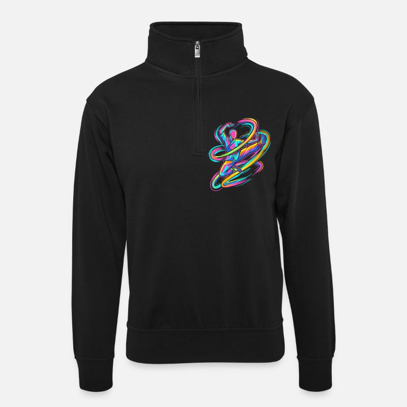 karaté - Sweat col montant zippé unisexe - noir
