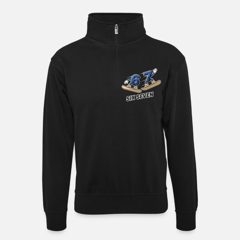 6 7 Six Seven Snowboard Meme - Sweat col montant zippé unisexe - noir