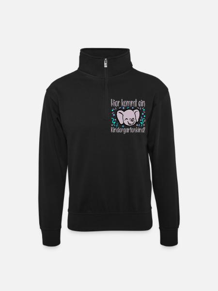 Kleinkinder Kindergartenkind - Unisex Pullover mit Zip-Kragen - Schwarz