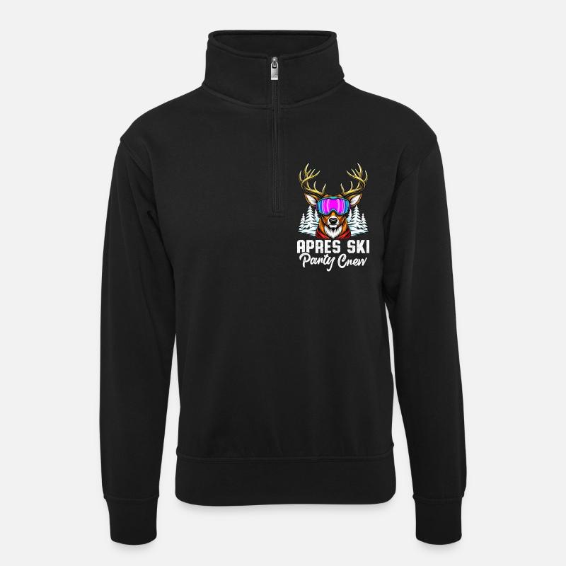 Apres Ski Party Crew - Unisex Pullover mit Zip-Kragen - Schwarz