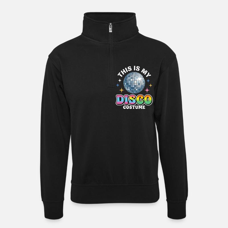 Voici mon costume disco boule disco - Sweat col montant zippé unisexe - noir