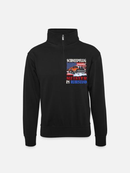 SNOWPLOW RETIRED MASTER Fun - Unisex sweater with zip collar - black
