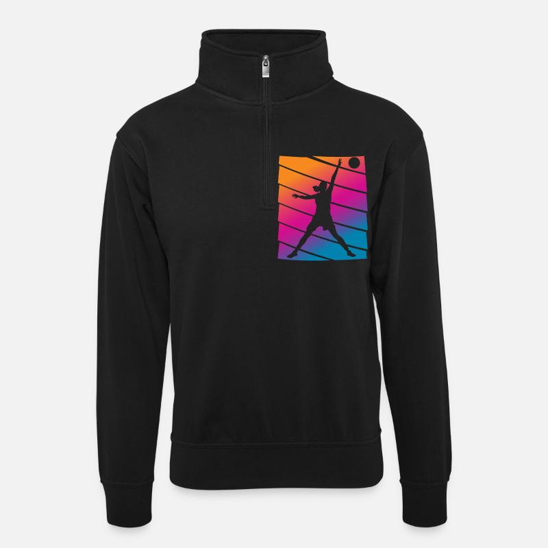 Basketteur - Sweat col montant zippé unisexe - noir