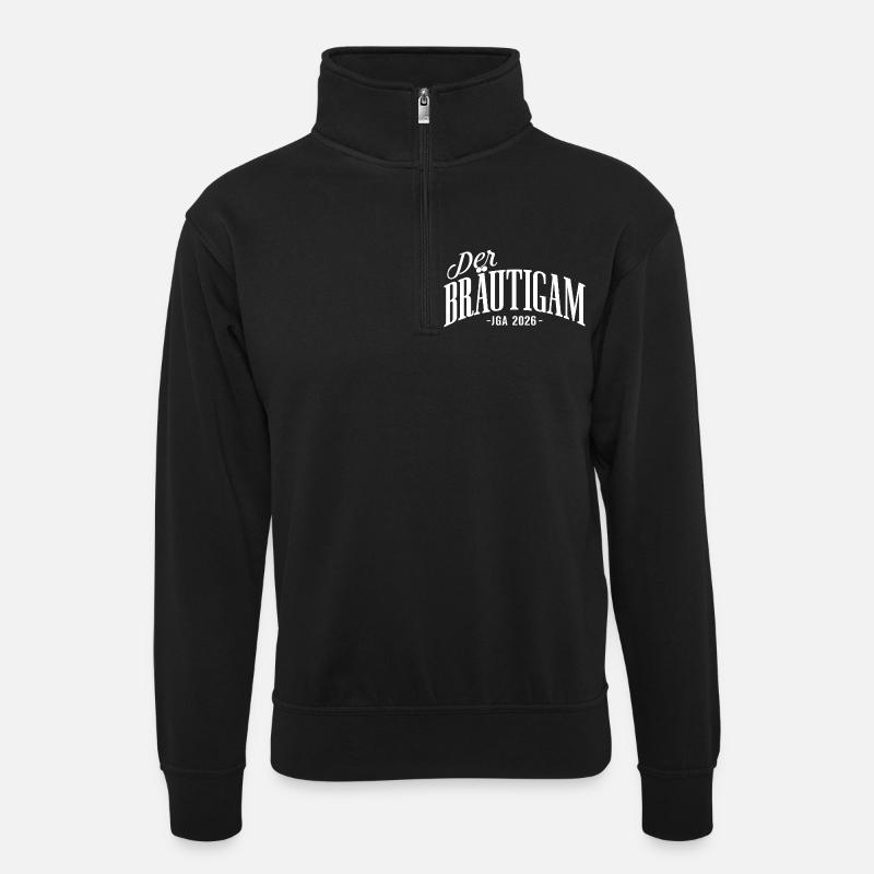 Bräutigam JGA 2026 Junggesellenabschied - Unisex Pullover mit Zip-Kragen - Schwarz
