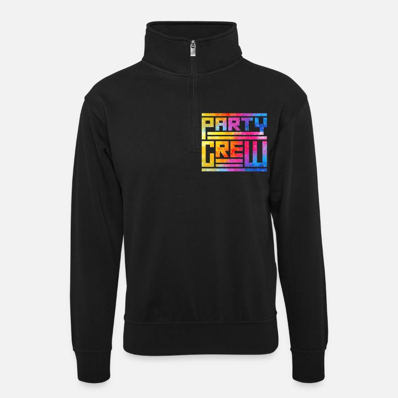 Rainbow Splash Party Font - Unisex sweater with zip collar - black