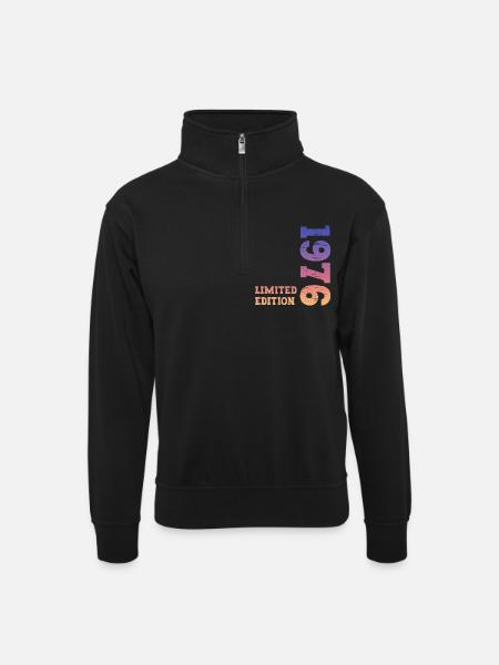 Millésime 1976 - Sweat col montant zippé unisexe - noir