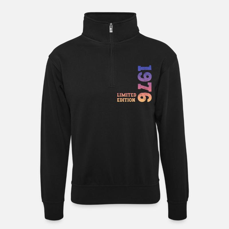 Annata 1976 - Maglia unisex con colletto con zip - nero