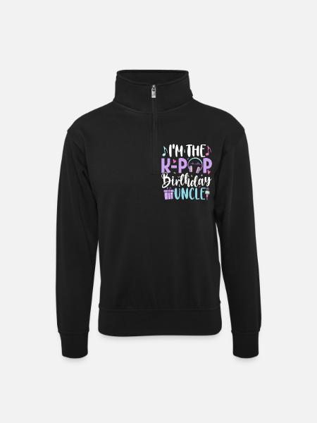 I'm The K Pop Birthday Uncle - Unisex sweater with zip collar - black