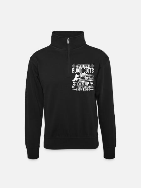 Kendo Sinobi Japanese Martial Arts Training - Unisex sweater with zip collar - black