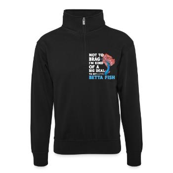 Siamesischer Kampffischbeckenbesitzer Aquarium-Betta - Unisex Pullover mit Zip-Kragen - Schwarz - Vorne
