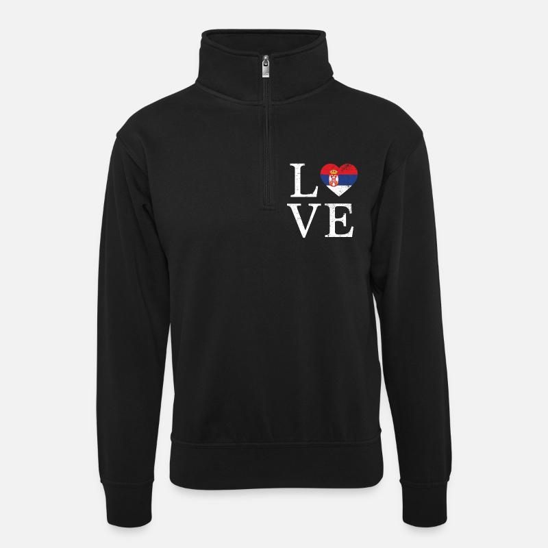 Avec amour la Serbie - Sweat col montant zippé unisexe - noir