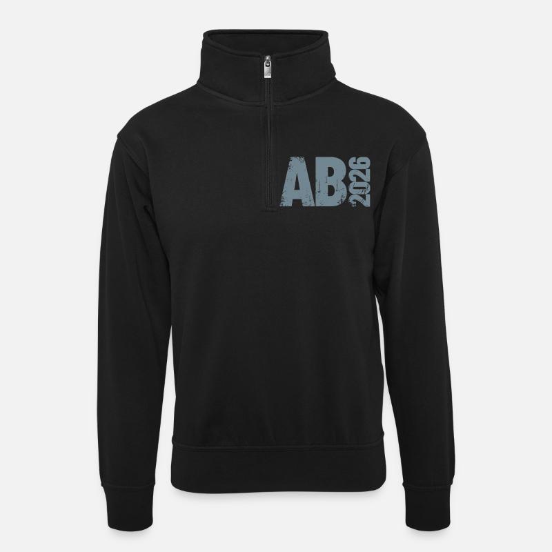 Abi 2026 - Abitur - Don | Conception minimale - Sweat col montant zippé unisexe - noir