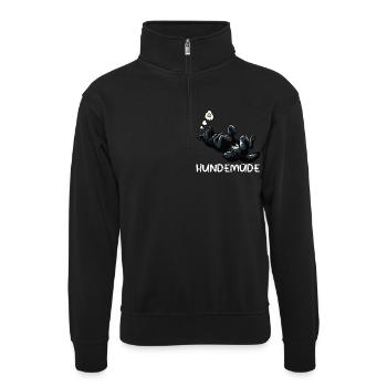 Hundemüde Schwarzer Schäferhund Schäferhundhalter - Unisex Pullover mit Zip-Kragen - Schwarz - Vorne