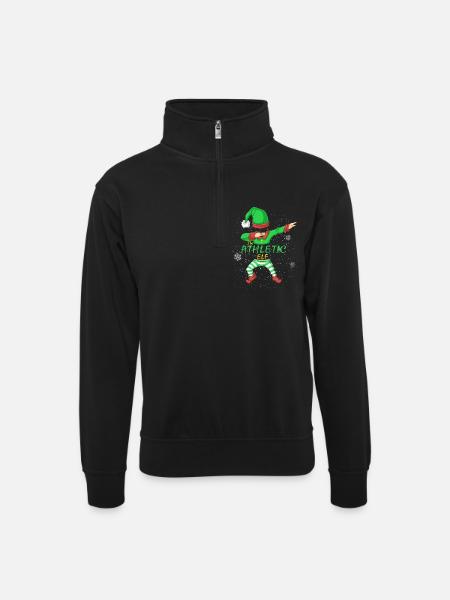 Athletic Elf Family Shirt - Unisex sweater with zip collar - black