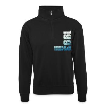 33. Geburtstag Mann Frau 33 Jahre alt 1993 Geschenk - Unisex Pullover mit Zip-Kragen - Schwarz - Vorne