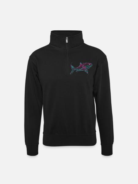 Neo Shark - Sweat col montant zippé unisexe - noir