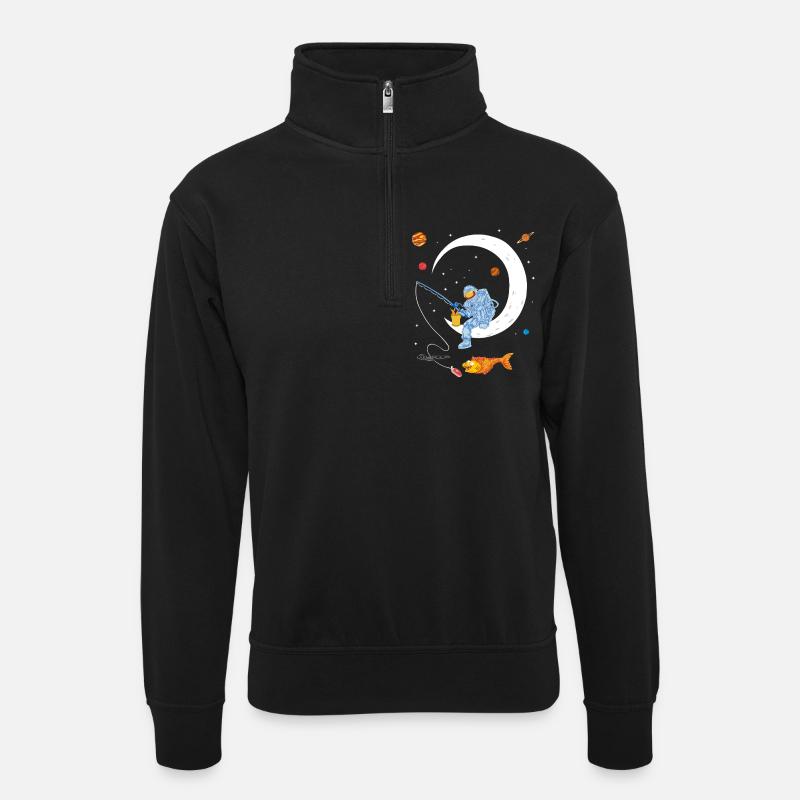 Chemise spatiale de pêche d’astronaute - Sweat col montant zippé unisexe - noir
