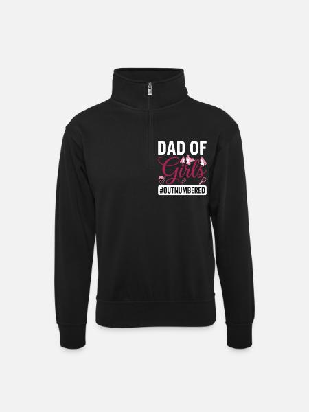 Papa des filles Papa fille qui dit cadeau - Sweat col montant zippé unisexe - noir