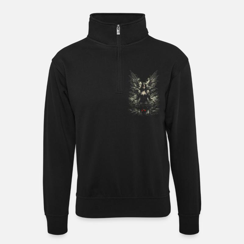 Fairycore Fairy Gothic - Unisex sweater with zip collar - black
