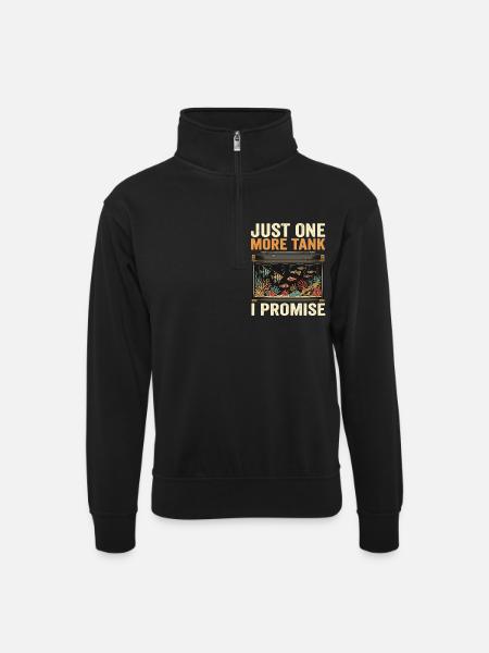 Aquarium Fish Saying Gift Funny - Unisex sweater with zip collar - black
