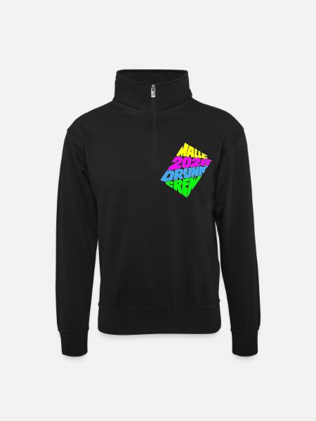 Malle 2026 Drunk Crew - Unisex sweater with zip collar - black