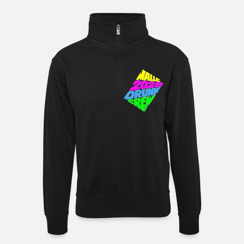 Malle 2026 Drunk Crew - Unisex sweater with zip collar - black