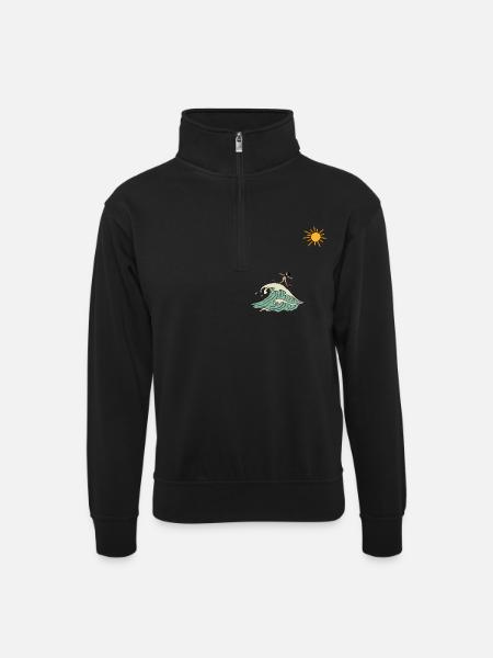 Surfer - Unisex sweater with zip collar - black
