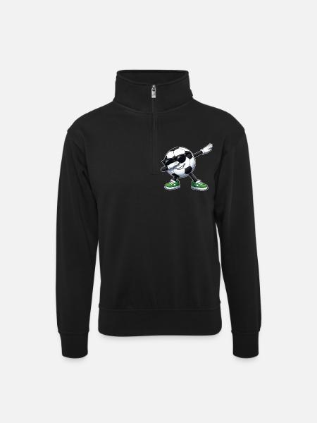 dabbing football - Unisex sweater with zip collar - black