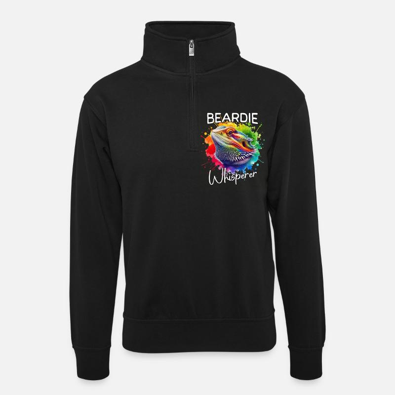 Bearded Dragon Whisperer - Unisex sweater with zip collar - black
