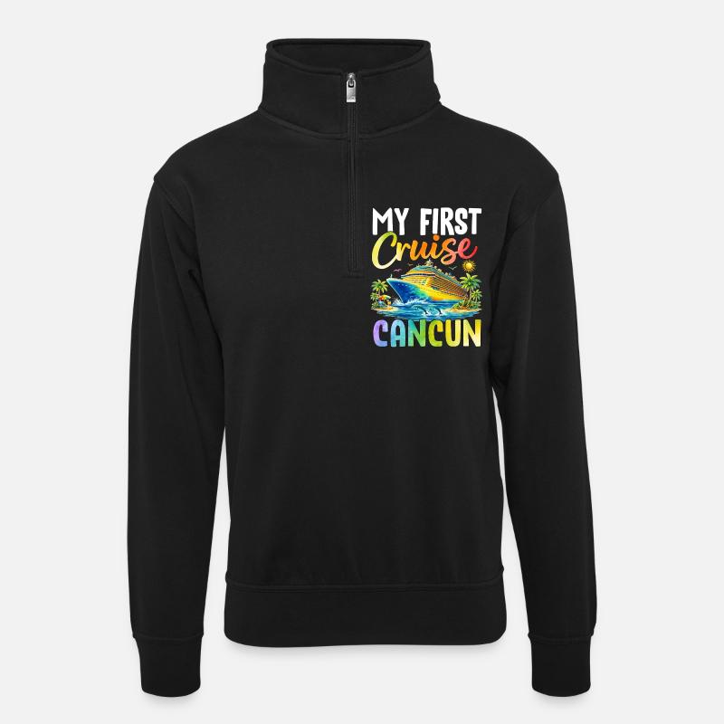 Ma première croisière à Cancún - Sweat col montant zippé unisexe - noir