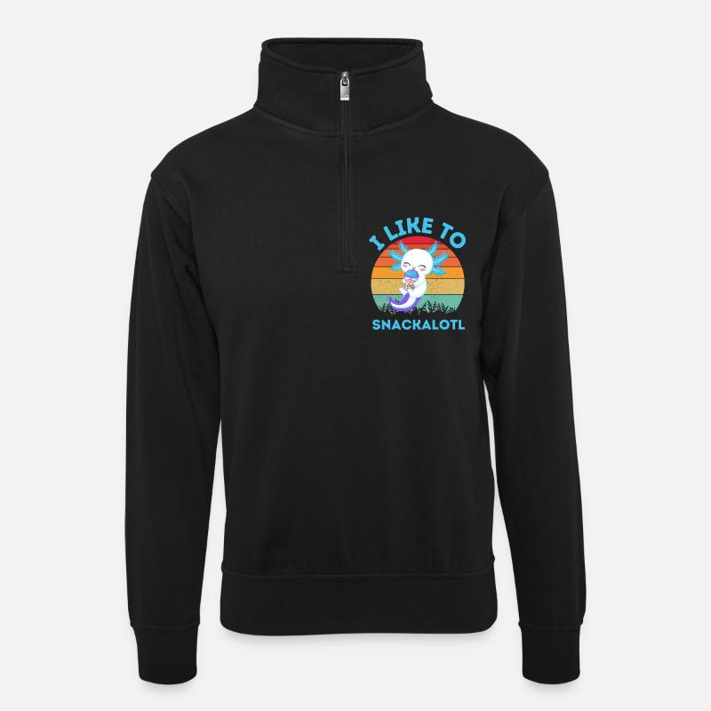 Kawaii Snackheld Bubble Tea - Unisex sweater with zip collar - black