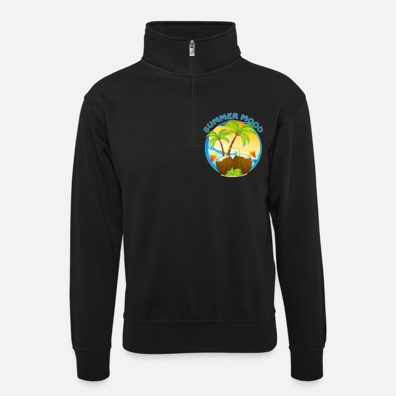 Tropical Cocktail Drink Summer Mood  - Unisex sweater with zip collar - black
