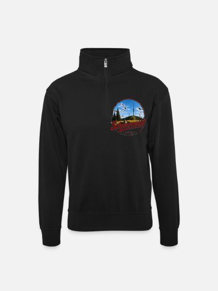 Schwarzwald Heimat Layout - Unisex Pullover mit Zip-Kragen - Schwarz
