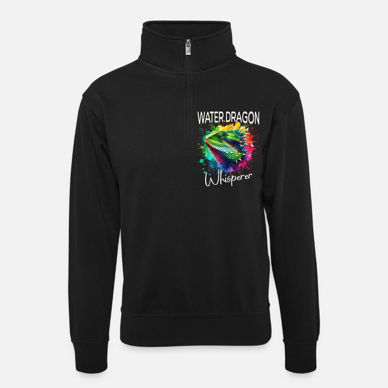Chinesische Wasseragame Flüsterer - Unisex Pullover mit Zip-Kragen - Schwarz