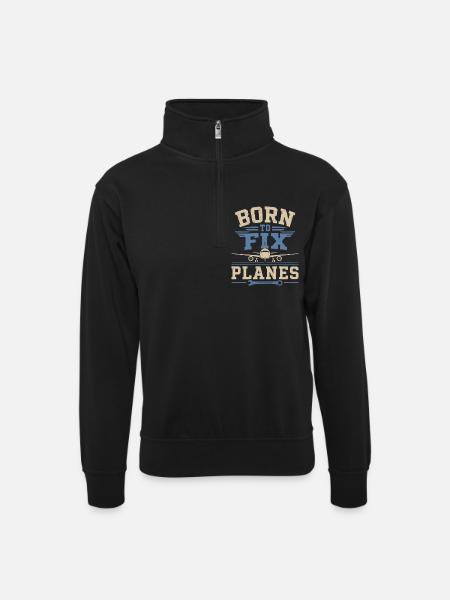 Aeronautical Engineer Aircraft Technology Maintenance - Unisex sweater with zip collar - black