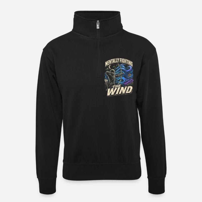 Archer à l’arc - Sweat col montant zippé unisexe - noir