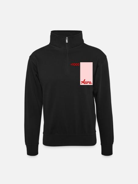 Points d’Aura à Révision - Sweat col montant zippé unisexe - noir