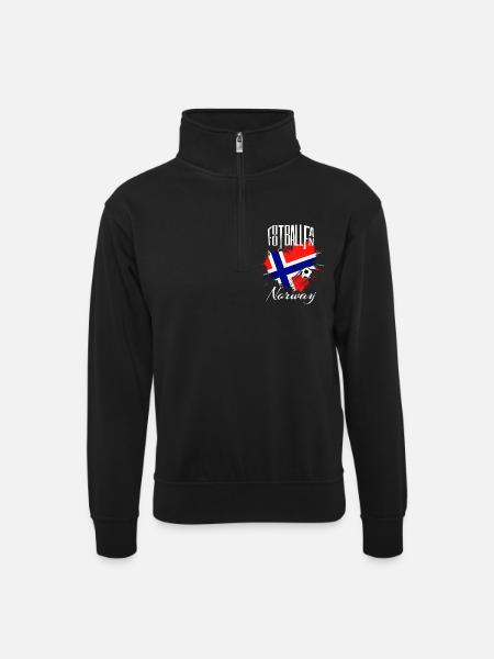 Football Fan Norway - Unisex sweater with zip collar - black