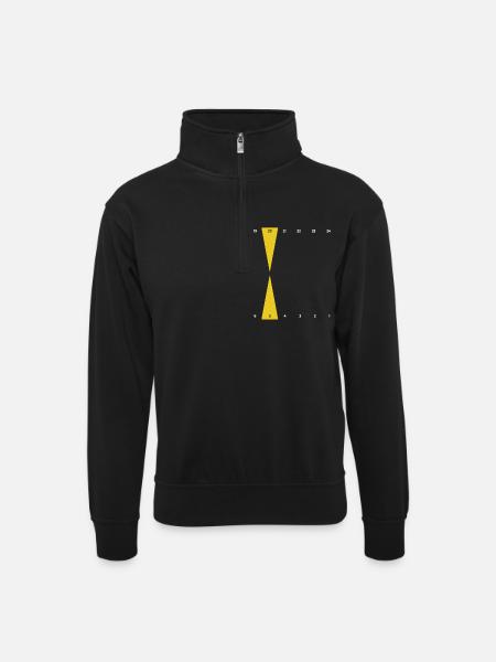 Backgammon | Pure Gold | Golden Point - Unisex sweater with zip collar - black