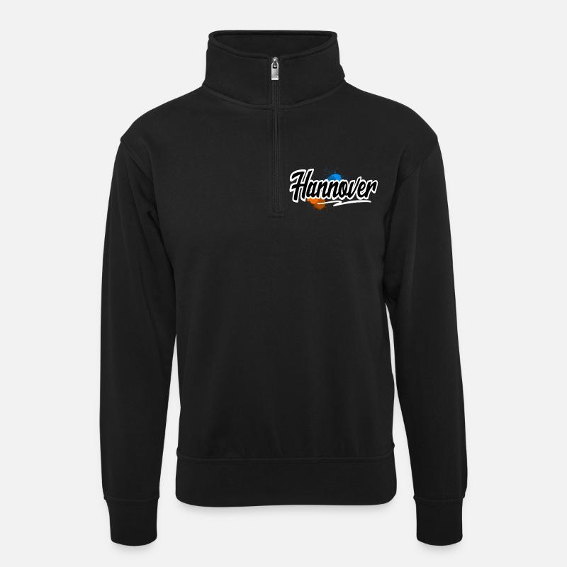 Hannover - Unisex Pullover mit Zip-Kragen - Schwarz